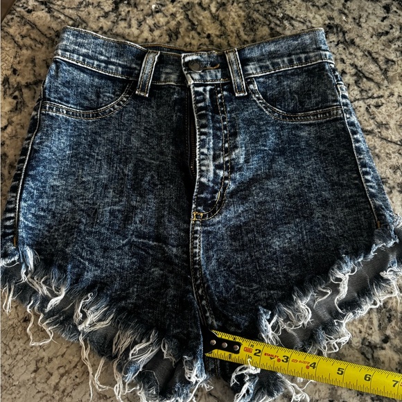 GJG High Rise Shorts Size S/24 Mineral Dark Wash Blue Jean Denim Shorts - Picture 9 of 16